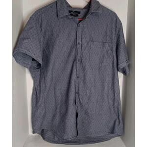 Marc Anthony Slim Fit Stretch Button Up Shirt Collared Short Sleeves Blue XXL